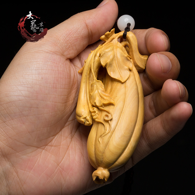 小叶黄杨木雕精品实木丝瓜顶呱呱