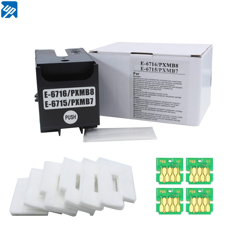 T6716 适用EPSON WF-M5298 M5299a M5799a废墨仓芯片海绵维护棉垫