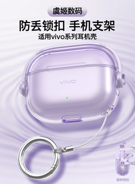 适用vivo TWS 5透明简约耳机壳4Hi-Fi版耳机套TWS4创意支架防丢保护壳软壳iQOOTWS2耳机套iQoo TWS 5软保护套