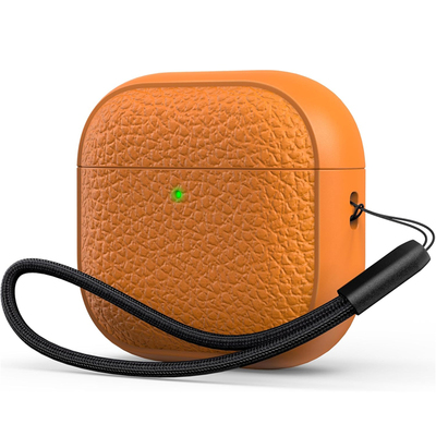 2025年新款适用苹果Airpodspro3耳机保护壳airpods4降噪版airpodspro2耳机壳3代盒防摔软壳2防丢（仿皮设计）