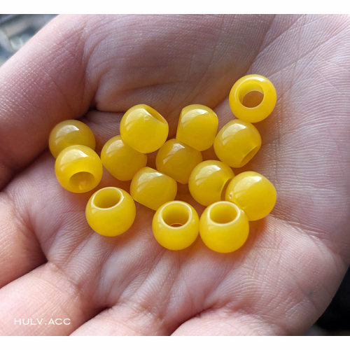 塑料大孔圆珠仿蜜蜡透明黄