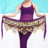 肚皮舞腰链铃铛臀巾新款 印度舞腰带腰巾初学者练习金币加重加长女