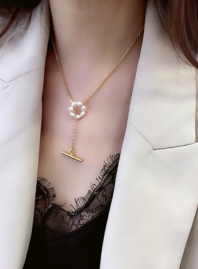 轻奢小众天然珍珠项链女简约个性