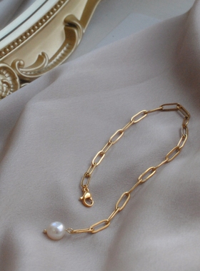 天然巴洛克珍珠手链ins小众18k