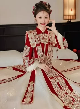 凤冠霞帔婚服重工秀禾服新娘2026新款中式婚纱结婚汉服出阁秀和服
