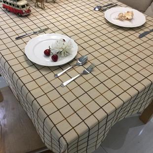 格子定做 桌布水蓝立体格子米黄格子现代简约地中海风格