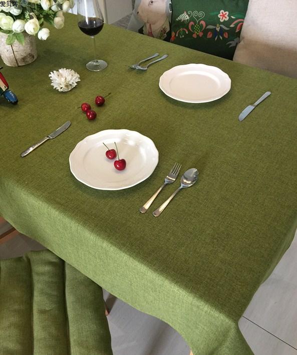 简约日系加厚棉麻素色桔色桌布