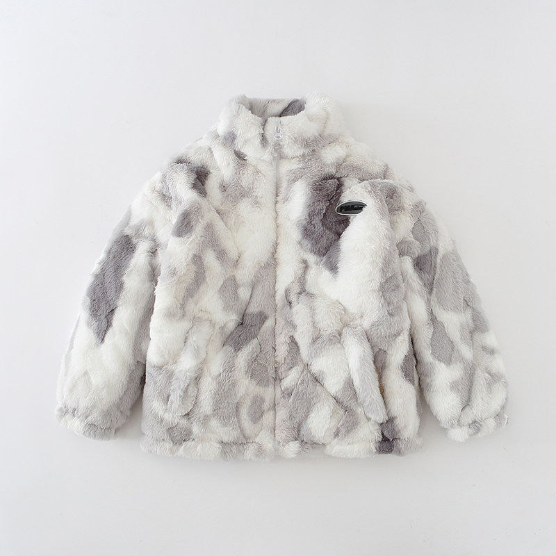 珊瑚绒夹棉睡衣女男童单件上衣秋冬季上装法兰绒家居服可外穿外套