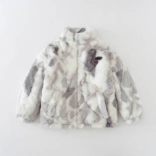 珊瑚绒夹棉睡衣女男童单件上衣秋冬季上装法兰绒家居服可外穿外套