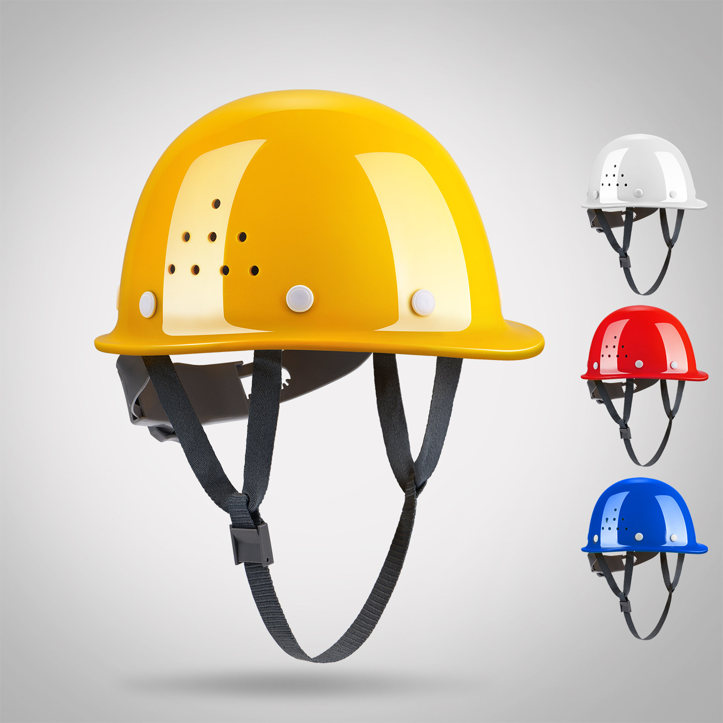 施工安全帽工地头盔国标劳保建筑工程路政电力工人领导玻璃钢头盔