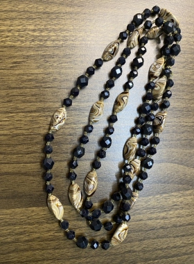 中古vintage项链女百搭高级感不掉色双圈毛衣链 璐璐玛瑙