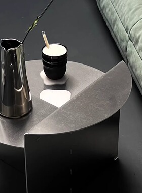 包豪斯不锈钢茶几极简客厅咖啡桌轻奢高级感中古小户型移动边几