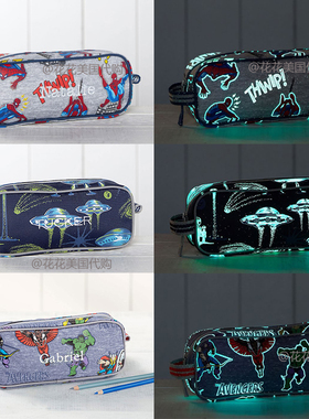 美国Pottery barn kids小学生大容量笔袋蜘蛛侠漫威文具袋铅笔盒