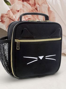 Pottery barn kids学生保温包饭盒袋午餐包大容量手提便当包加厚