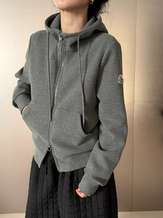 欧洲站2025年冬季新款时尚连帽拉链加绒加厚保暖卫衣外套女上衣潮