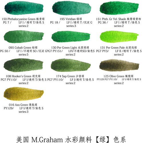美国m.g葛莱姆艺术家绿色系水彩