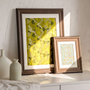 装裱画框空框黑胡桃木色国潮文字书法相框挂墙摆台复古桌面摆件