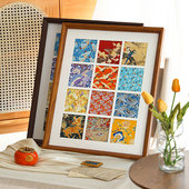 实木十二12宫格相框卡纸挂墙摆件装 饰布置场景洗照片装 裱画框20寸