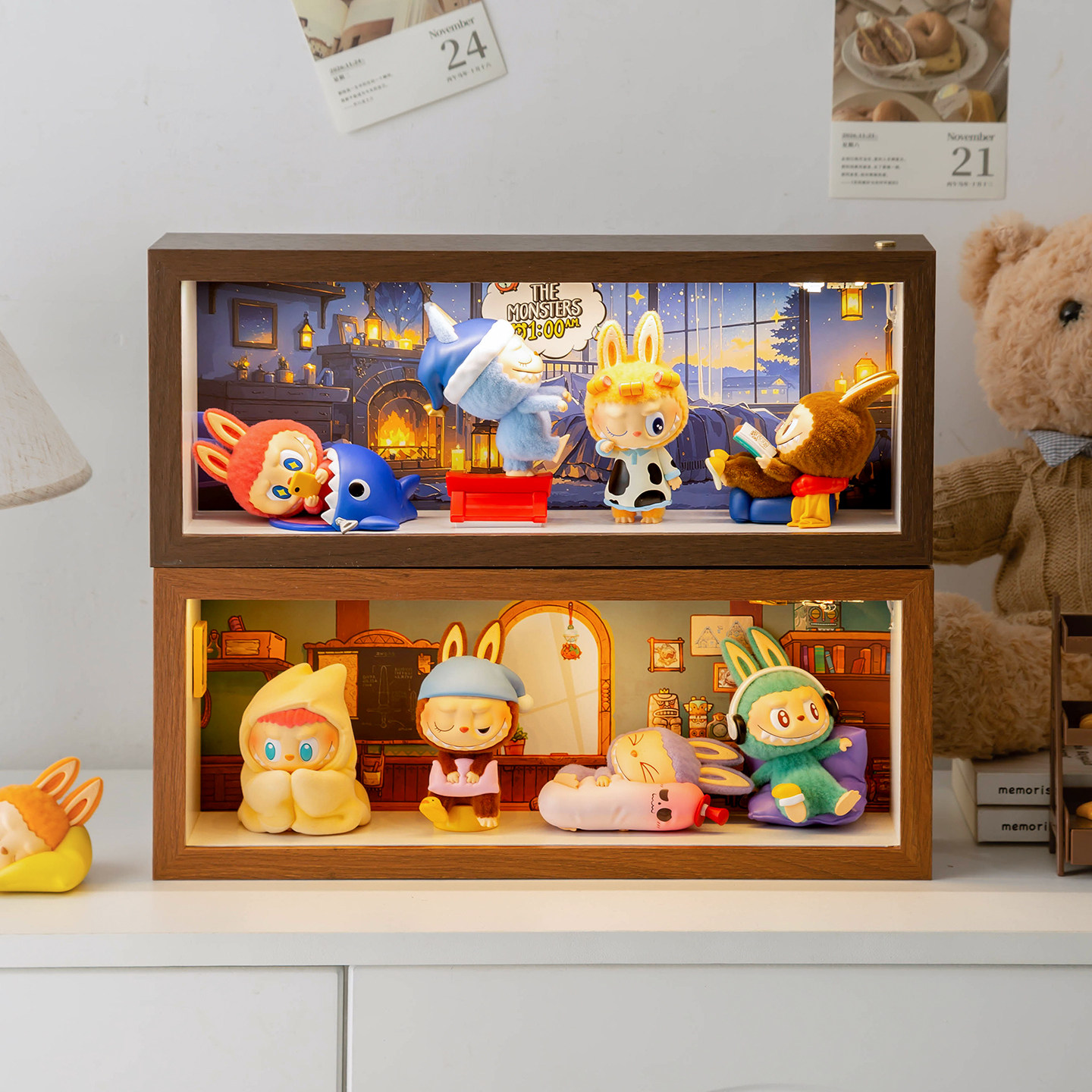 盲盒收纳柜凌晨一点labubu拉布布展示盒礼物造景带灯防尘相框充电,家居饰品,相框/画框,淘宝优惠券,粉丝福利购,淘宝优惠卷