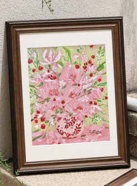 美式画框复古小相框a4摆台diy装裱30寸拼图框24寸海报A3挂墙4k8开