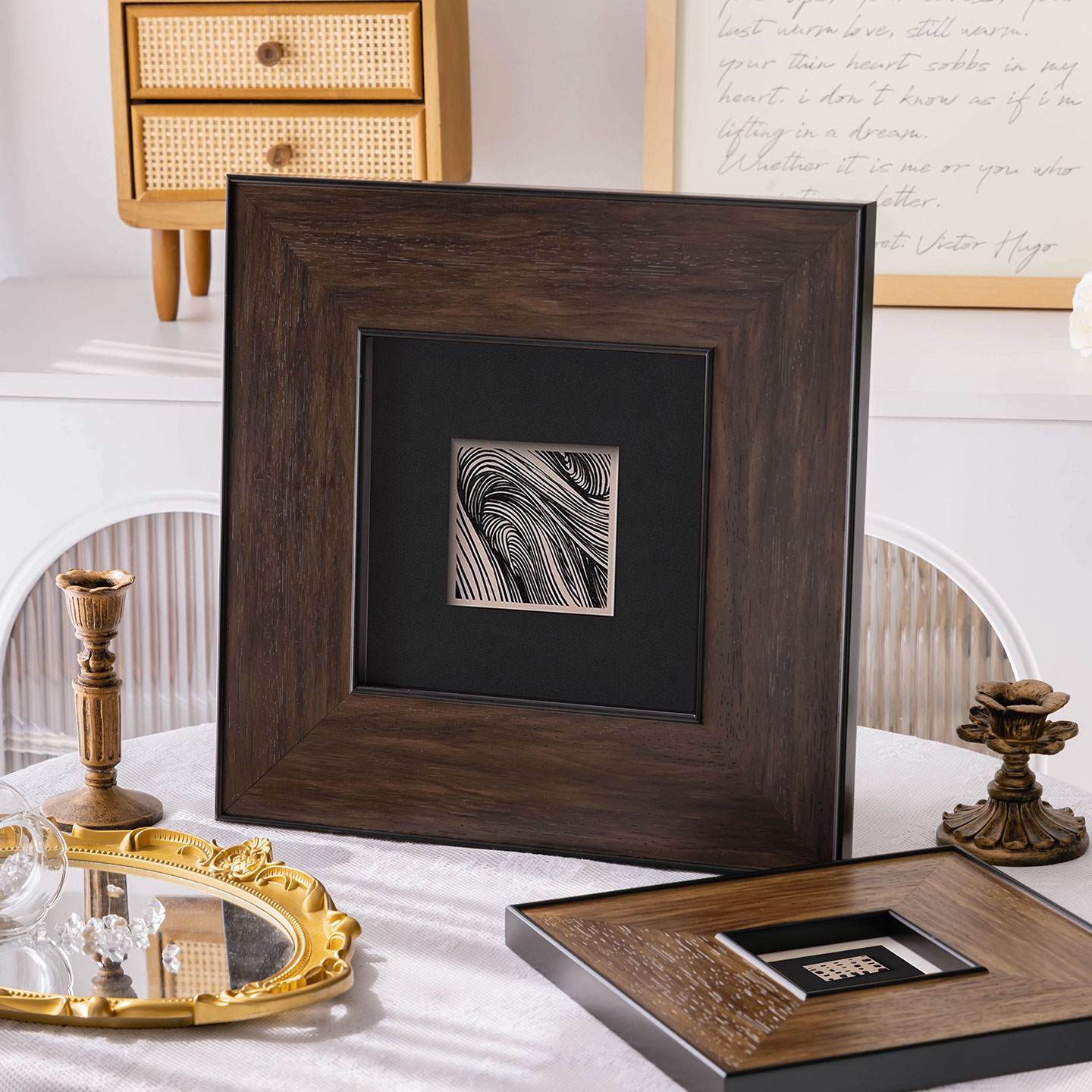 中古美式装裱挂墙摆台相框复古