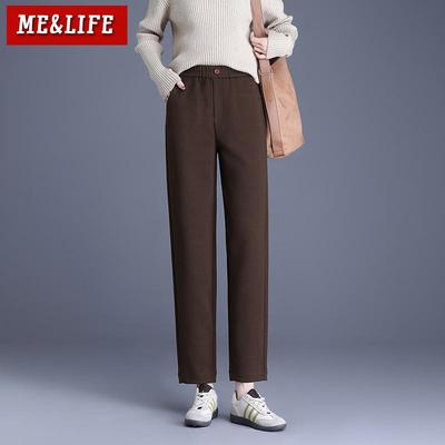 2024冬季高腰女加厚九分哈伦裤