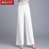 西裤 阔腿裤 直筒新中式 高级感薄款 女 国风垂坠感休闲裤 刺绣冰丝夏季