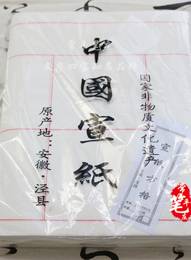 安徽宣纸四尺四开10格20格28格半生半熟方格书法练习考级用纸