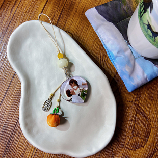 双面照片定制柿柿如意手机链汽车钥匙扣创意生日商务纪念礼物