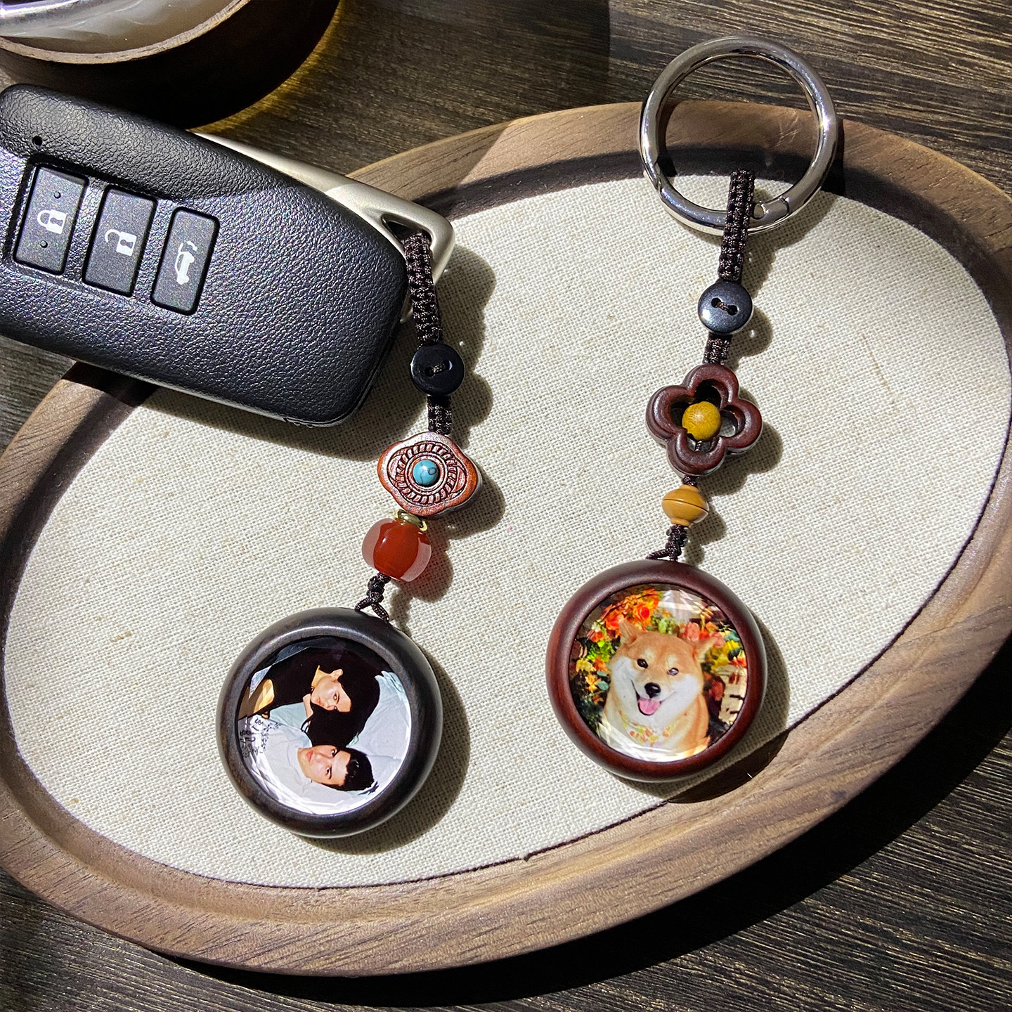 檀木高档照片双面定制钥匙扣汽车包包挂件情人节新年圣诞礼物,节庆用品/礼品,钥匙扣,淘宝优惠券,粉丝福利购,淘宝优惠卷