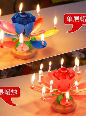 网红生日蛋糕蜡烛喷焰呲花音乐