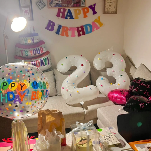 生日快乐气球装饰18岁女生派对场景氛围拍照道具纪念日背景墙布置