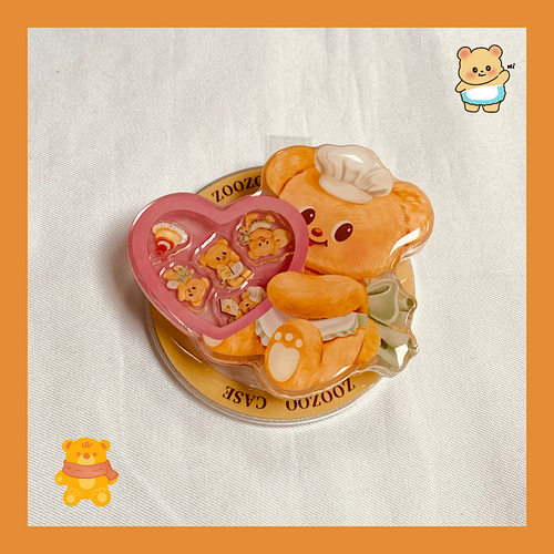 韩国ins可爱卡通黄油小熊Magsafe磁吸手机气囊支架可伸缩折叠粘贴