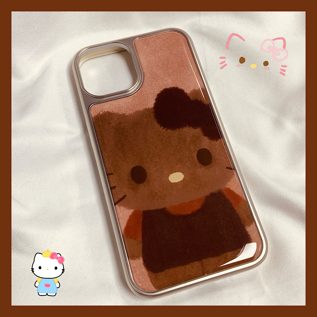 秋日ins棕底满屏碎花适用ihone17promax苹果16pr手机壳15新款14