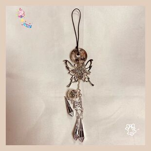 百无禁忌银蝴蝶手机链挂件吊坠天官赐福书包挂件学生配件古风挂饰