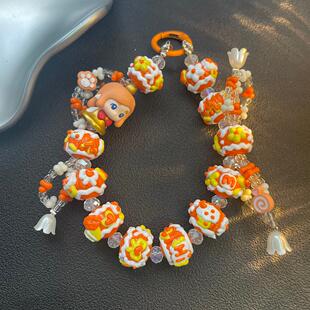 泡泡玛特抱抱萌粒DIY重工串珠钥匙挂链包包挂饰手机挂件情侣礼物