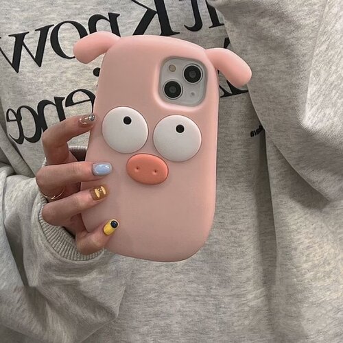 立体小粉猪适用oppo reno8/7pro手机壳reno5可爱卡通a97加厚a96防摔a32全包保护k9x软硅胶套a58创意a1pro新款