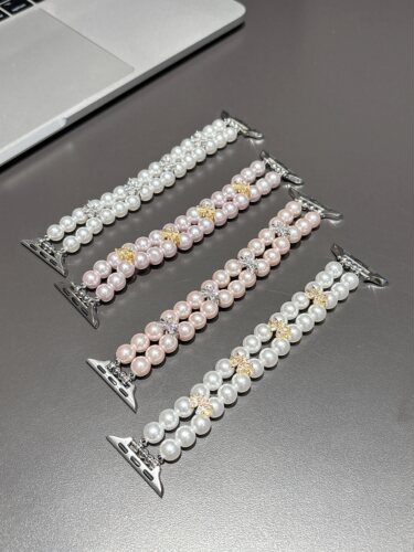 ins风四色串珠珍珠表带iwatch8苹果表带新款华强北S8/S7高级感S