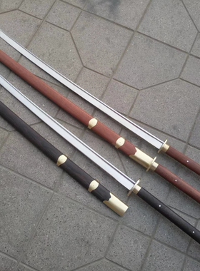 红木不锈钢苗刀 表演苗刀 双手刀 送刀袋 未开刃