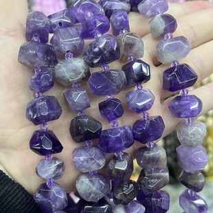天然紫水晶散珠不定形切面手链项链半成品串珠DIY手串珠饰品配饰