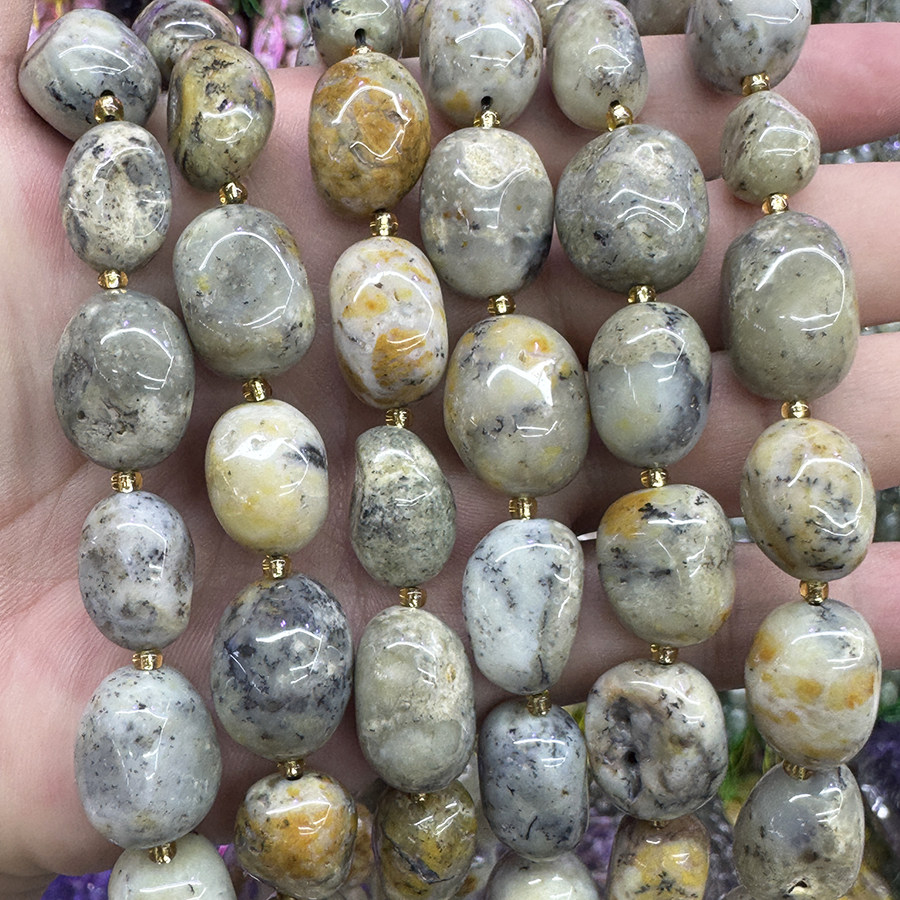天然灰澳宝石散珠随形水晶原石手链项链DIY半成品手串珠饰品配件