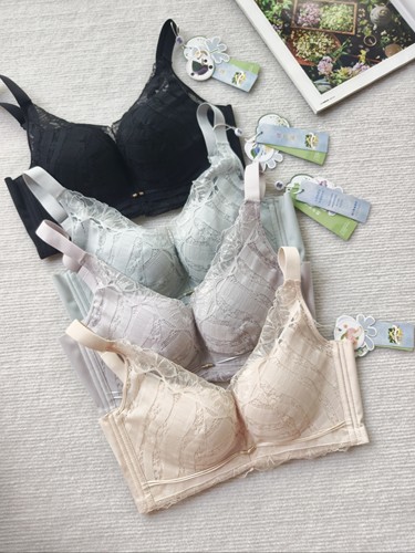 新美婷糖果品牌内衣1214款 中薄B杯无钢圈聚拢上托收副乳透气文胸