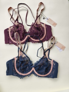 爱恋伊品牌内衣 超薄款水晶杯软钢圈上托美背蕾丝性感透气文胸罩