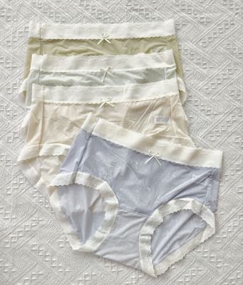 含桑蚕丝  好看性感梦幻纯欲精致女士内裤面膜蕾丝边中低腰三角裤