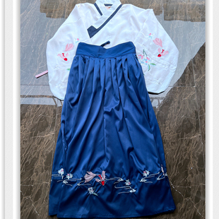 交领上衣加一片式 长袖 半身裙 汉唐春秋款 清仓处理汉服两件套装