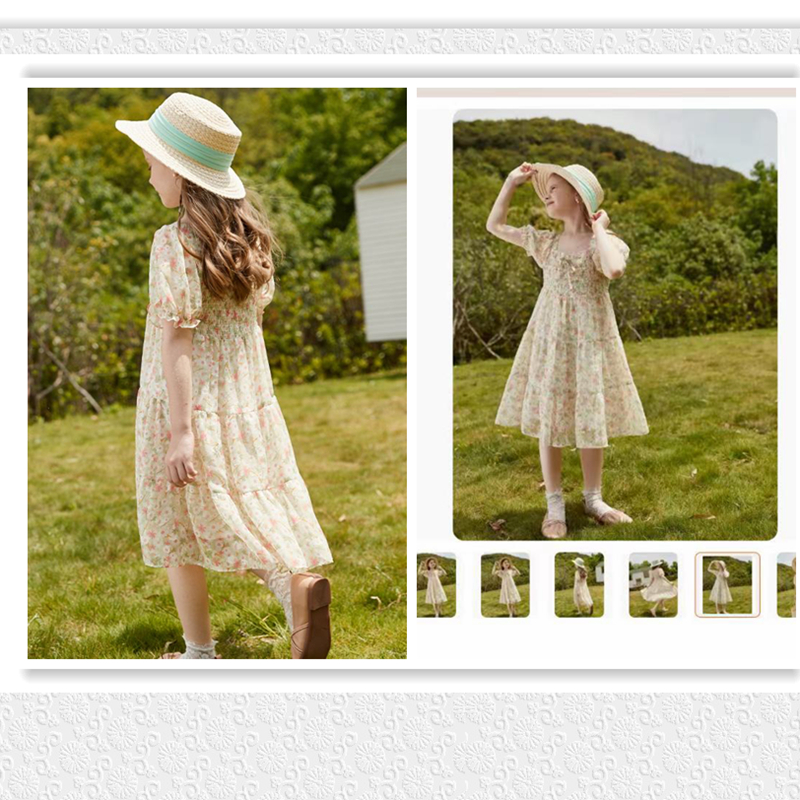 女连衣裙甜美夏季短袖连衣裙