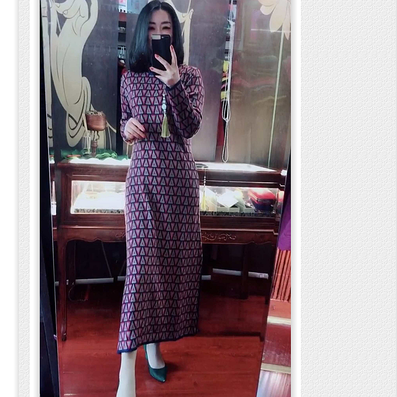 国风复古旗袍裙子羊毛