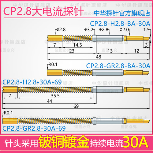 中探30A电流一体探针CP2.8-H2.8