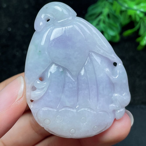 缅甸a货翡翠 紫罗兰莲蓬 多子多福 吊坠手工雕刻一手货源工厂直销