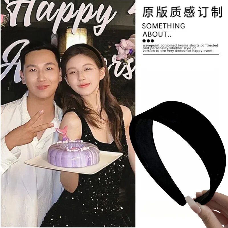 黑色丝绒宽边发箍女2026新款法式复古高颅顶头箍发捆秋冬发卡发带